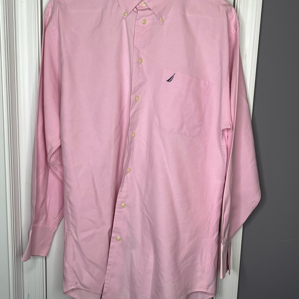 Nautica Men's Pink Button-Down Shirt